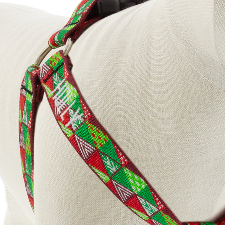 Christmas Trees Step In Dog Harness with Embroidery from LupinePet - Close-up