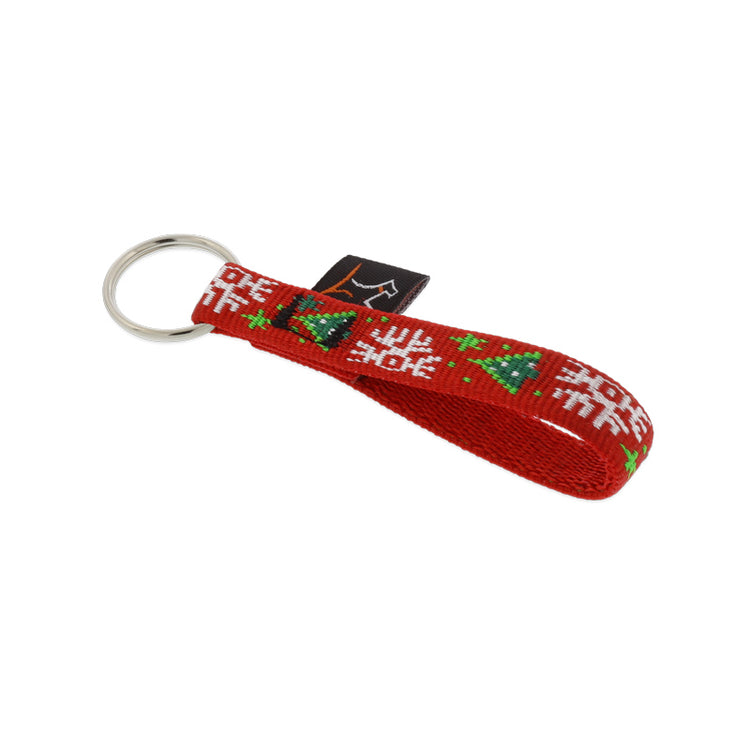Split-Ring Key Chain from LupinePet in 1/2in width and the Christmas Cheer Design