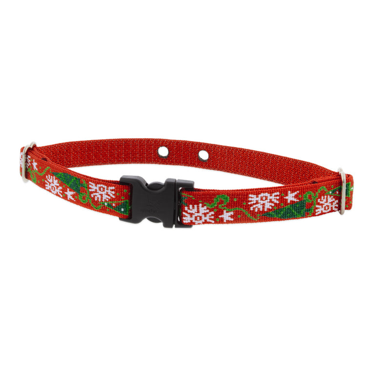 Underground Fence Dog Collar Strap from LupinePet in 3/4in width and 16in-24in neck size ﾖ Christmas Cheer Design