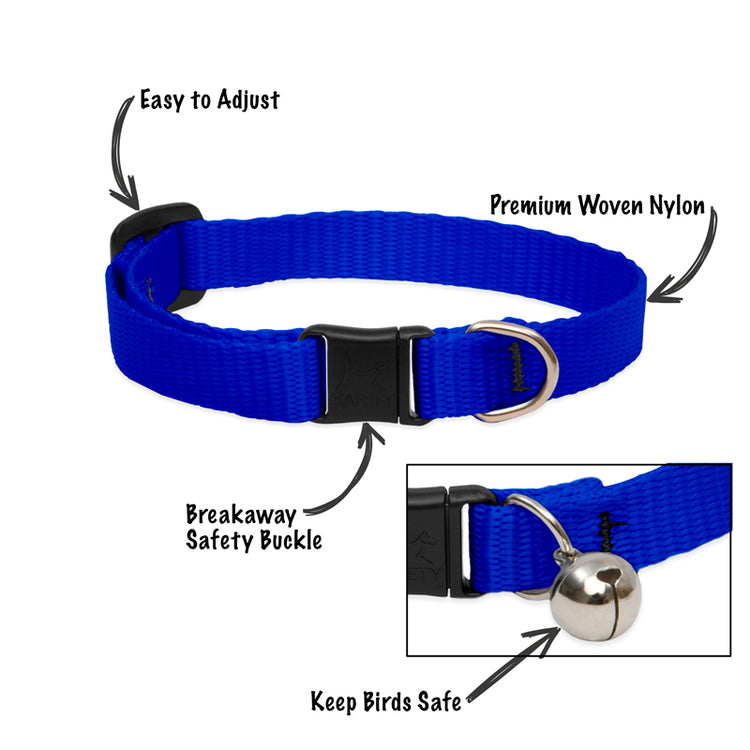 Safety cat collar in Basic Solid Blue