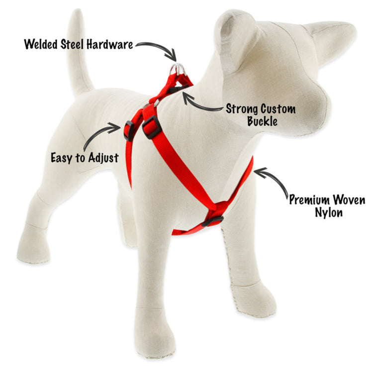 LupinePet Step-In dog harness in Basic Solids Red