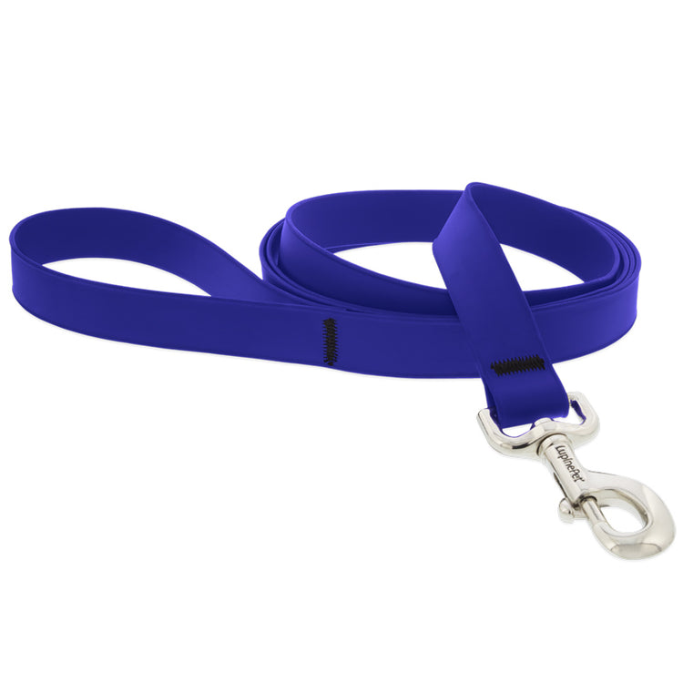 1” True Blue Waterproof four-foot leash in coated BioThane® webbing