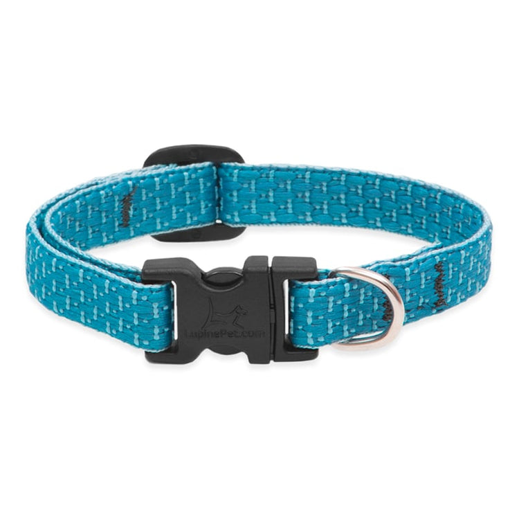 ½” Eco Tropical Sea Adjustable Dog Collar, color medium cyan with spotty pale turquoise on border