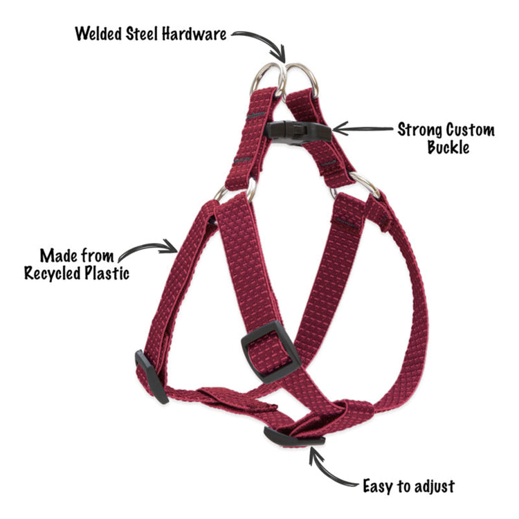 LupinePet Step-In dog harness in Eco Recycled Collection Berry.

