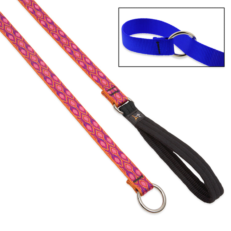 Slip Lead All-In-One Dog Leash & Collar from LupinePet in 3/4in width and the Alpen Glow Design