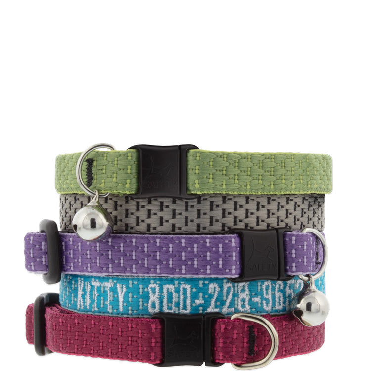 Safety Breakaway Cat Collars made from Recycled Materials by LupinePet in Eco Earth Tone Colors