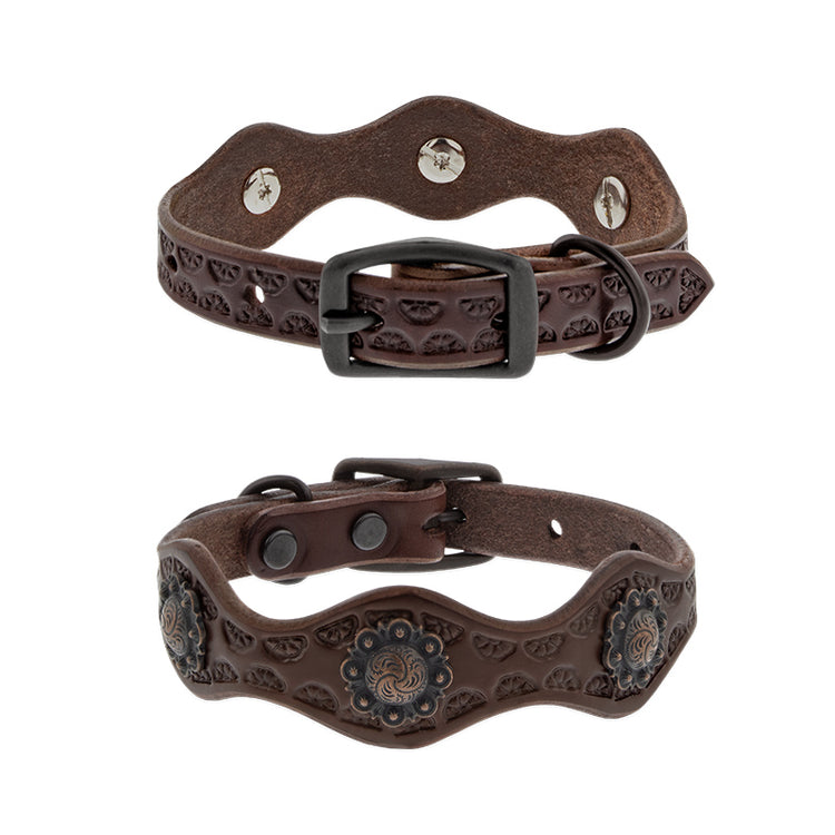 Leather Dog Collars in the Sundance Collection by Weaver.