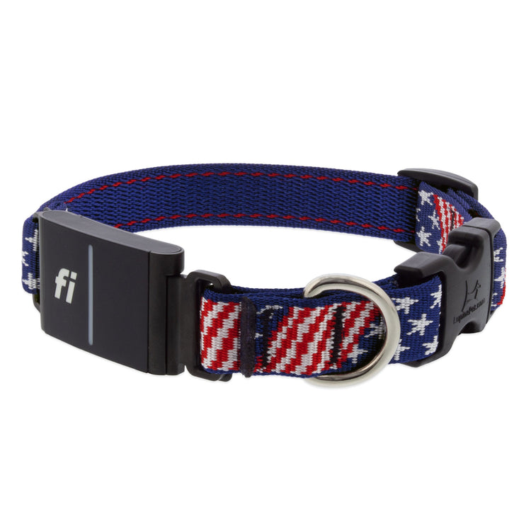 3/4in Fi gps collar in the Old Glory design