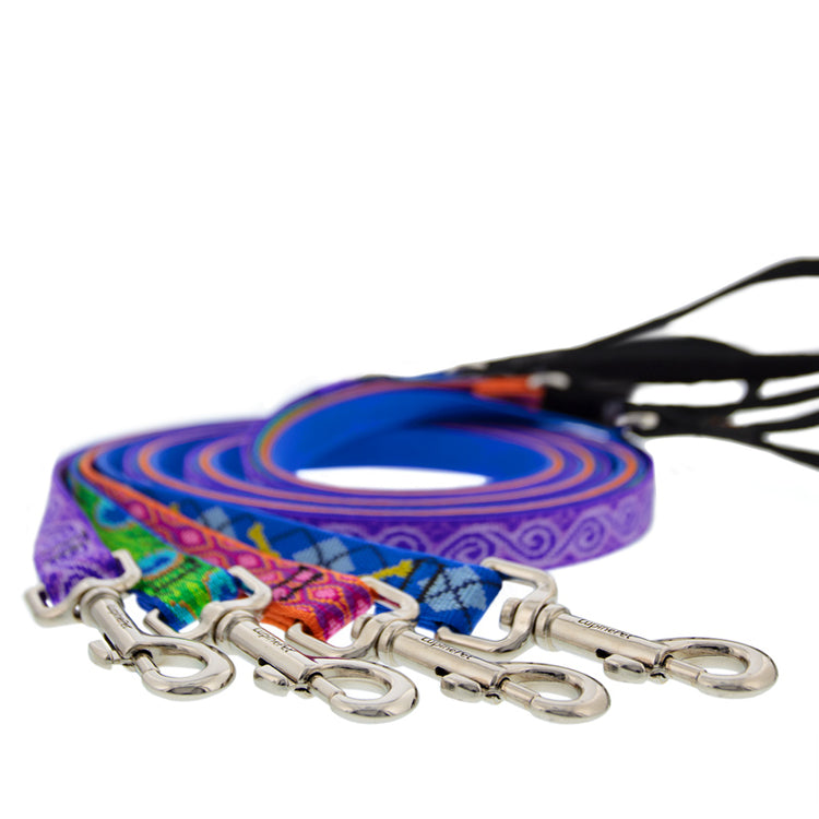 6 foot dog leash in assorted designs from Originals Designs on a white background
