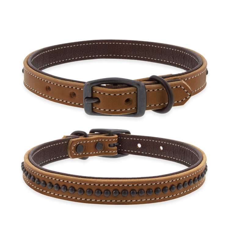 Leather Dog Collars in the Outlaw Collection by Weaver.