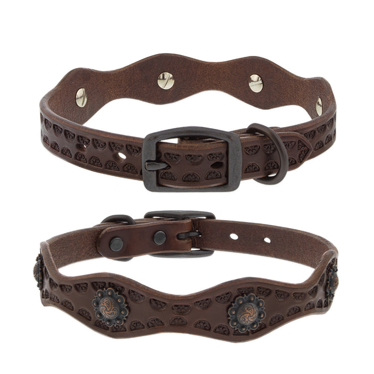 Leather Dog Collars in the Sundance Collection by Weaver.