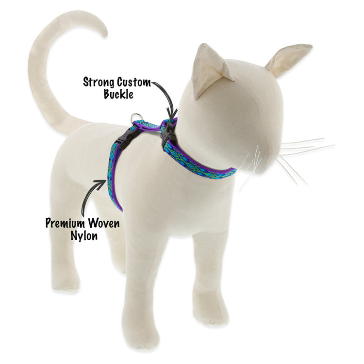 
                    
                      LupinePet H-style harness for cats in Original Design Rain Song.

                    
                  