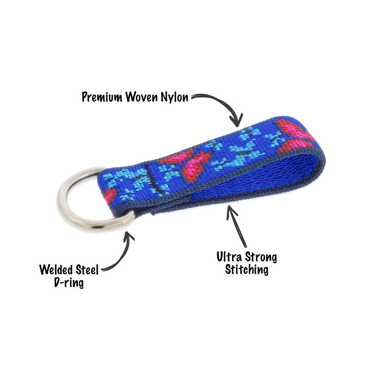 Social Butterfly Collar Buddy features of: premium woven nylon, strong stitching, and welded d-ring