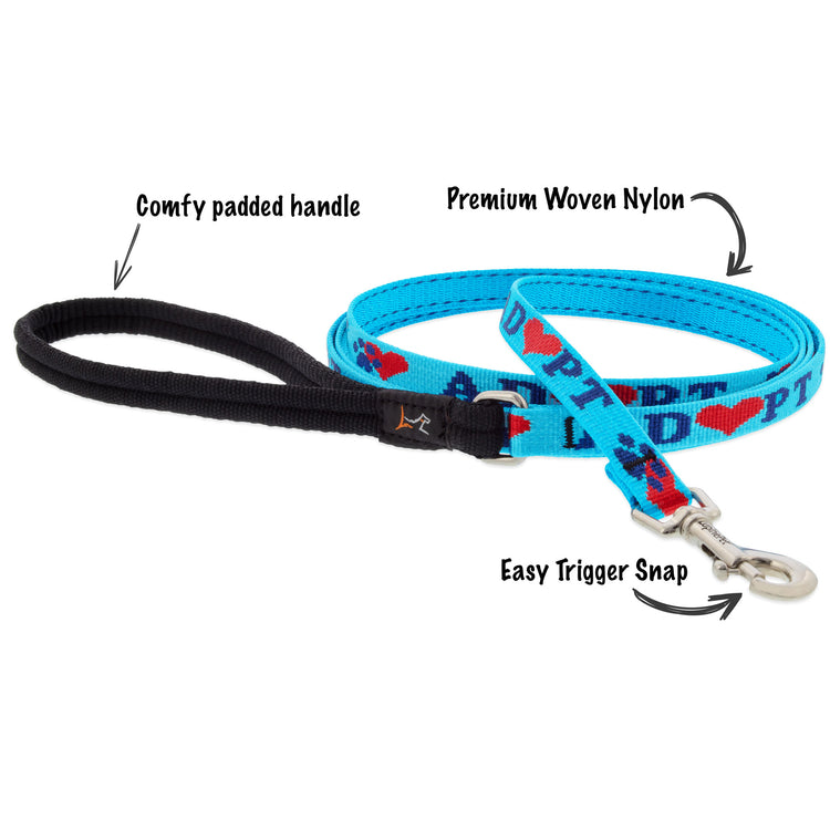 Dog and Ca  leash by LupinePet in Original Design Adopt Available in 3 widths and dozens of designs and colors