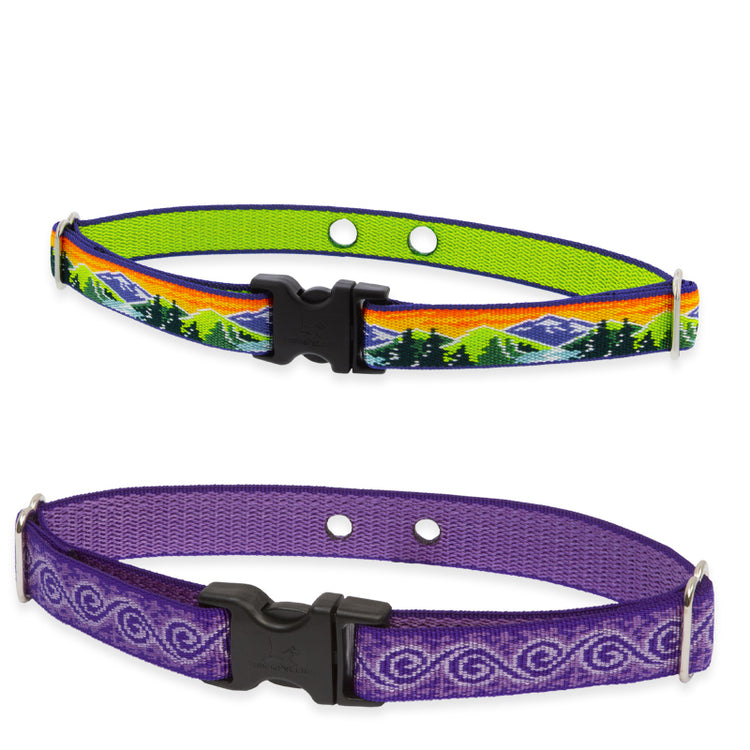 Underground Containment collars in Original Designs showing High Country and Jelly Roll on a white background