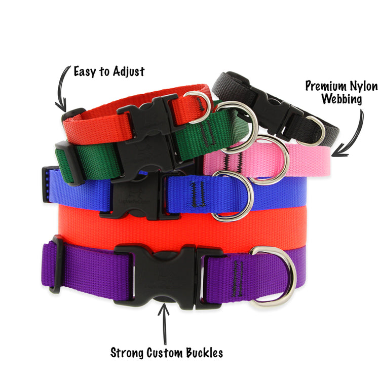 
                    
                      LupinePet adjustable dog collars in assorted Basic Colors.

                    
                  