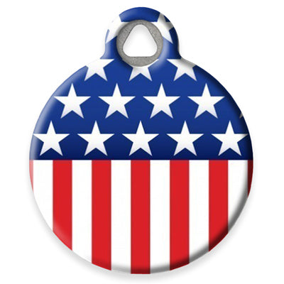 Pet ID Tag from LupinePet by Dog Tag Art - Stars and Stripes Design