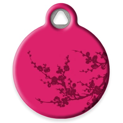 Pet ID Tag from LupinePet by Dog Tag Art - Plum Blossom Design
