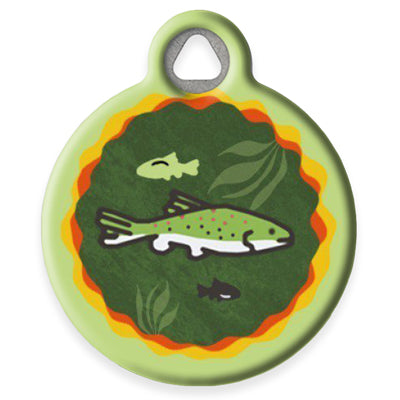 Pet ID Tag from LupinePet by Dog Tag Art - Brook Trout Design