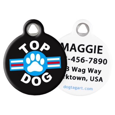 Front and Back of Dog Tag Art Pet ID Tag
