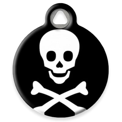 Pet ID Tag from LupinePet by Dog Tag Art - Skull and Crossbones Design