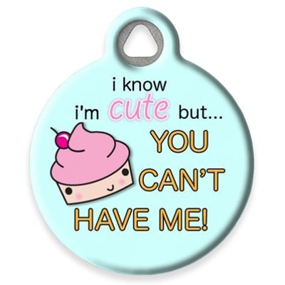 Pet ID Tag from LupinePet by Dog Tag Art - Cute as a Cupcake Design