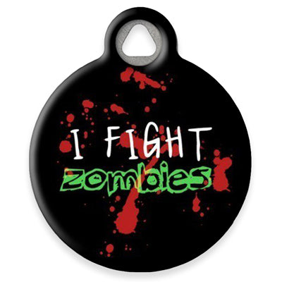 Pet ID Tag from LupinePet by Dog Tag Art - Zombie Fighter Design