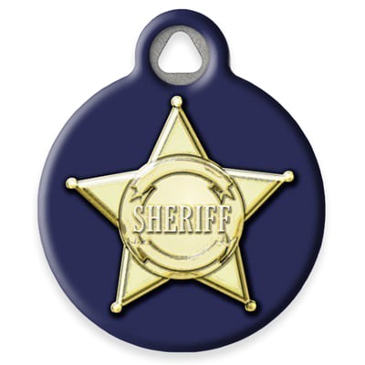 Pet ID Tag from LupinePet by Dog Tag Art - Sheriff Badge Design