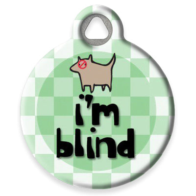 Pet ID Tag from LupinePet by Dog Tag Art - I'm Blind Design