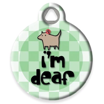 Pet ID Tag from LupinePet by Dog Tag Art - I'm Deaf Design