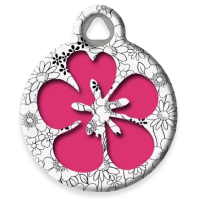 Pet ID Tag from LupinePet by Dog Tag Art - Flower Design
