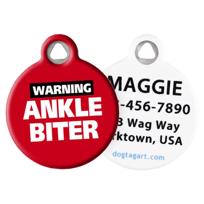 Front and Back of Dog Tag Art Pet ID Tag