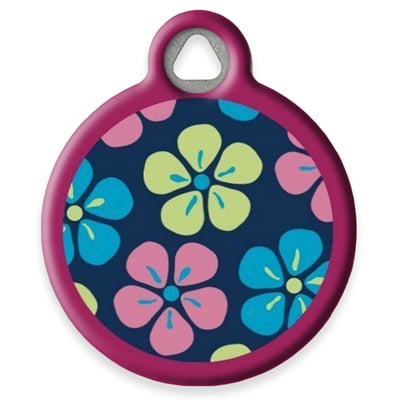Pet ID Tag from LupinePet by Dog Tag Art - Flower Power Design