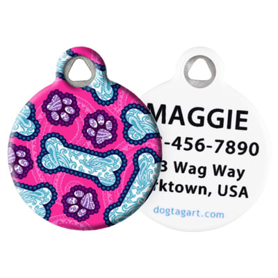 Front and Back of Dog Tag Art Pet ID Tag