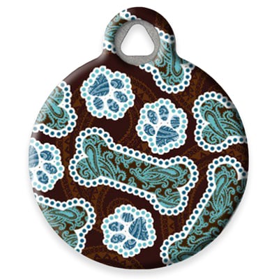 Pet ID Tag from LupinePet by Dog Tag Art - Java Paisley Design