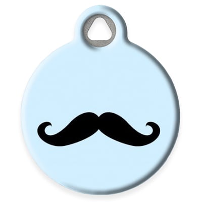 Pet ID Tag from LupinePet by Dog Tag Art - Happy Mustache Design