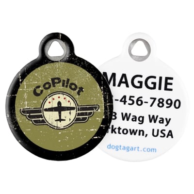 Front and Back of Dog Tag Art Pet ID Tag