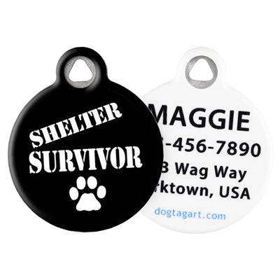 Front and Back of Dog Tag Art Pet ID Tag