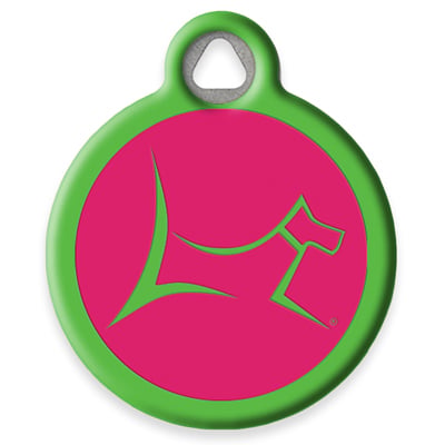Pet ID Tag from LupinePet by Dog Tag Art - Bermuda Pink Design
