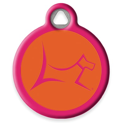 Pet ID Tag from LupinePet by Dog Tag Art - Sunset Orange Design