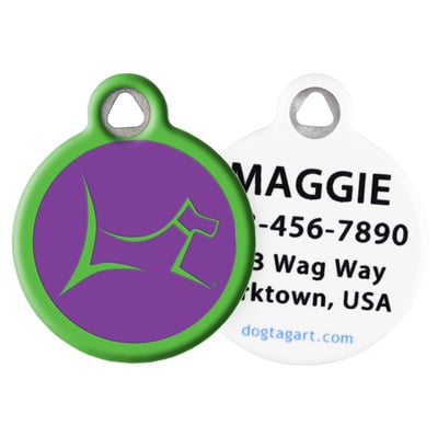 Front and Back of Dog Tag Art Pet ID Tag