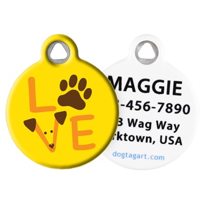 Front and Back of Dog Tag Art Pet ID Tag