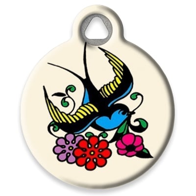 Pet ID Tag from LupinePet by Dog Tag Art - Sparrow Tattoo Design