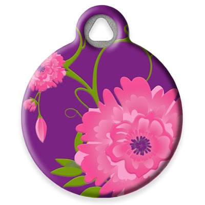Pet ID Tag from LupinePet by Dog Tag Art - Rose Garden Design