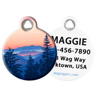 
                    
                      Great Smoky Mountains Pet ID Tag by Dog Tag Art – Smoky Mtn scene with personalities example.
                    
                  