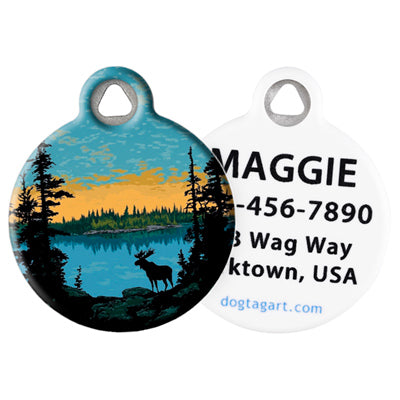 
                    
                      LupinePet Isle Royale Pet ID Tag by Dog Tag Art - front and back
                    
                  