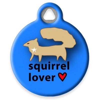 Pet ID Tag from LupinePet by Dog Tag Art - Squirrel Lover Design