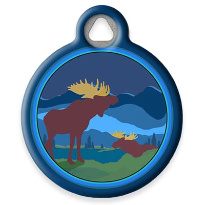 Pet ID Tag from LupinePet by Dog Tag Art - Moose Mania Design