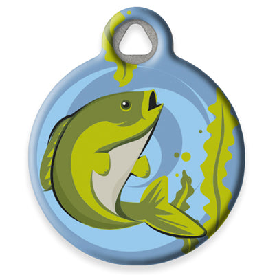 Pet ID Tag from LupinePet by Dog Tag Art - Gone Fishin' Design