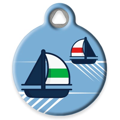 Pet ID Tag from LupinePet by Dog Tag Art - Sail Away Design